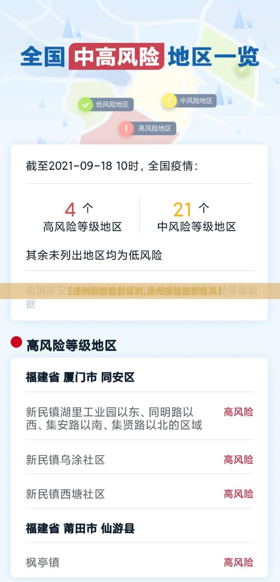 【漳州疫情最新级别,漳州疫情最新情况】