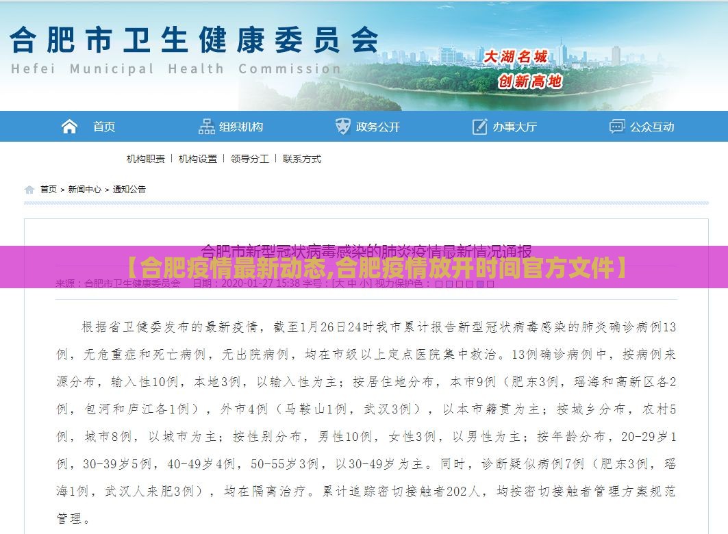 【合肥疫情最新动态,合肥疫情放开时间官方文件】